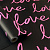Плёнка для цветов в рулоне Love 56 см*10 м чёрно-розовая 08